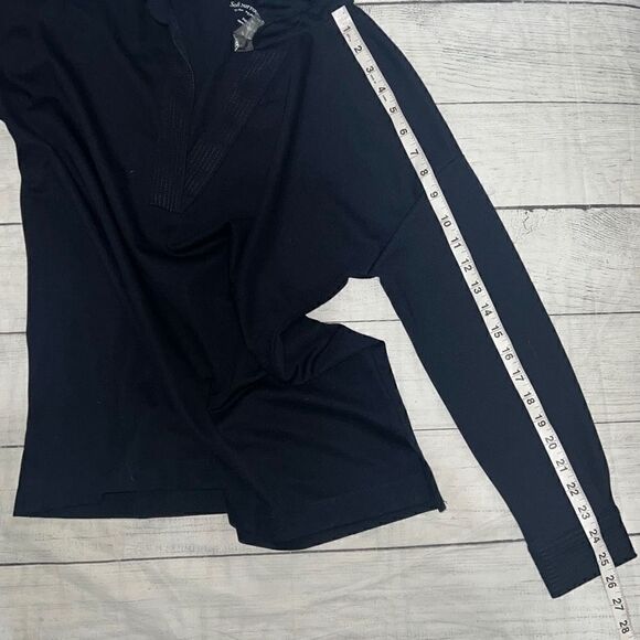 Soft Surroundings Adventura Navy Tunic Top Collar Split V-Neck sz Small Petite - Picture 7 of 8